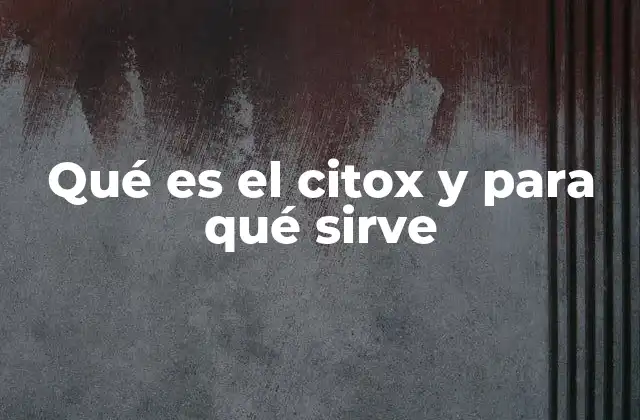 Qué es el Citox y para Qué Sirve