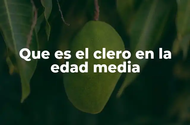 Que es el Clero en la Edad Media
