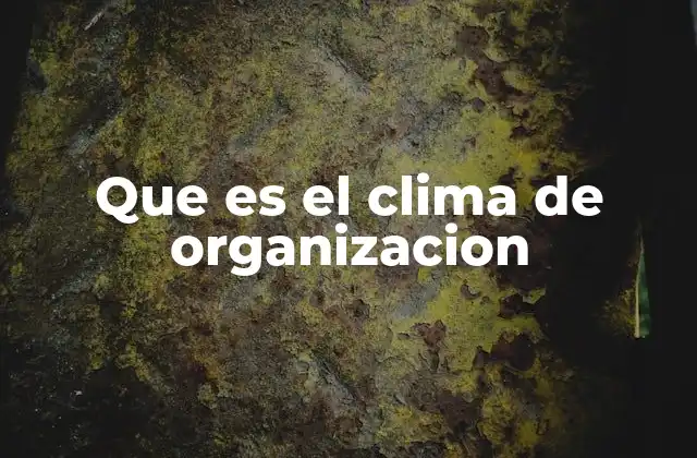 Que es el Clima de Organizacion