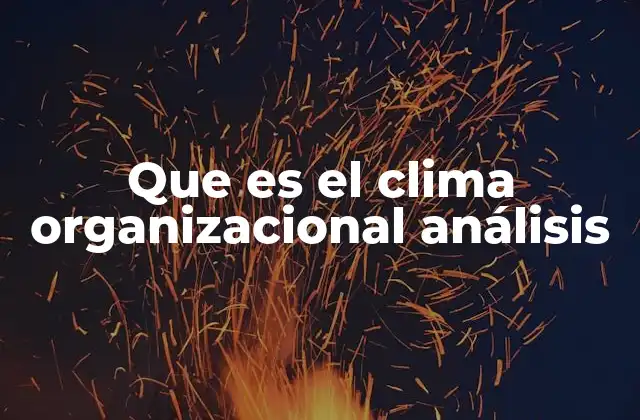 Que es el Clima Organizacional Análisis