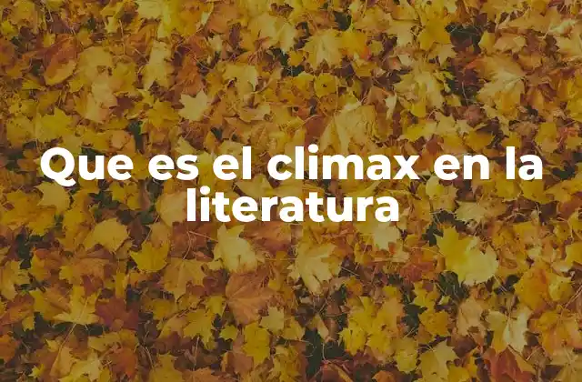 Que es el Climax en la Literatura