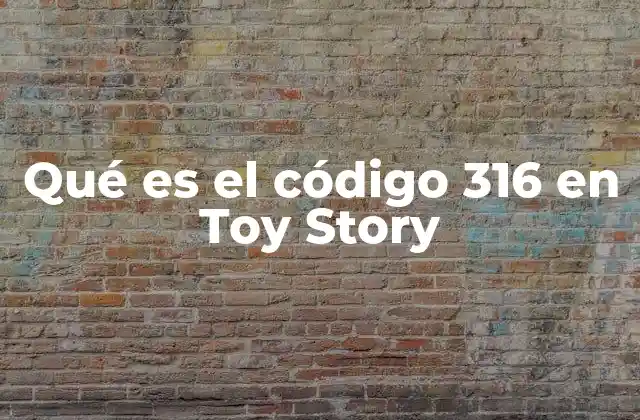 Qué es el Código 316 en Toy Story