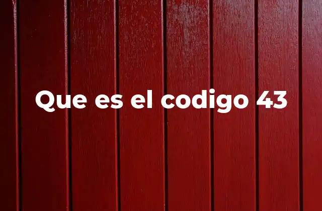 Que es el Codigo 43