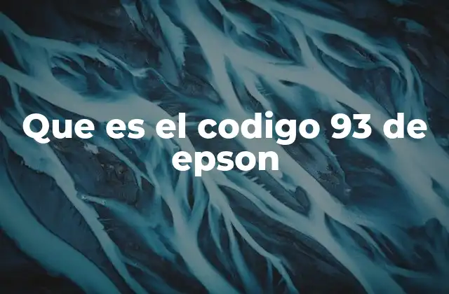 Que es el Codigo 93 de Epson