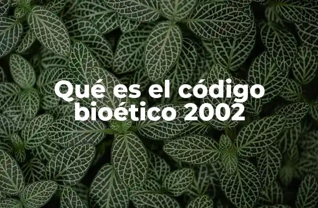 Qué es el Código Bioético 2002
