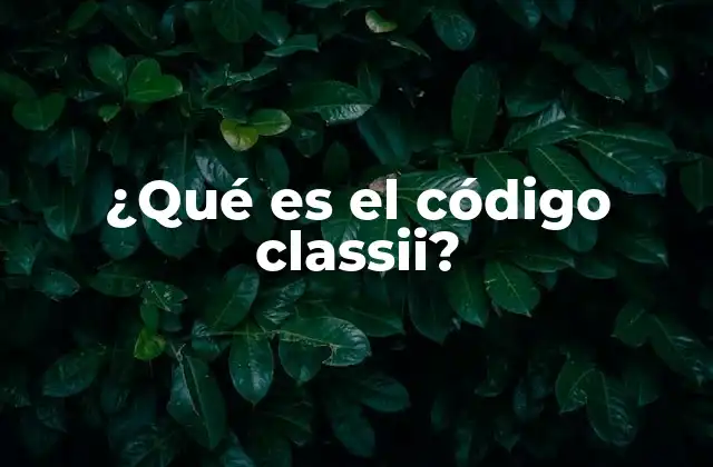 ¿qué es el Código Classii?