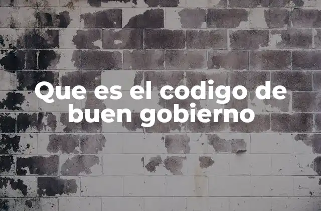 Que es el Codigo de Buen Gobierno