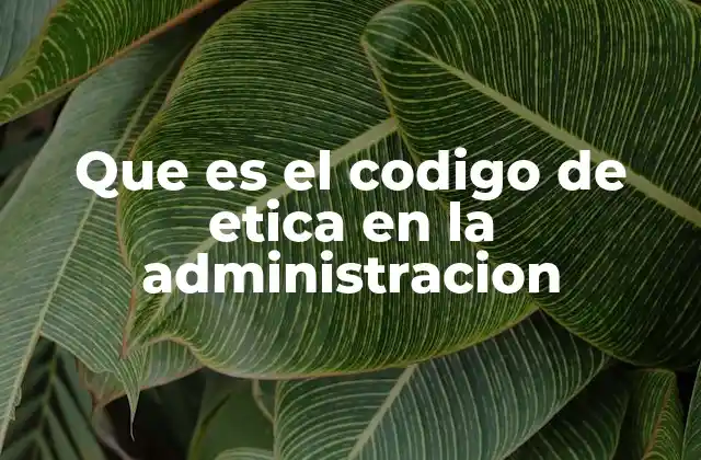 Que es el Codigo de Etica en la Administracion