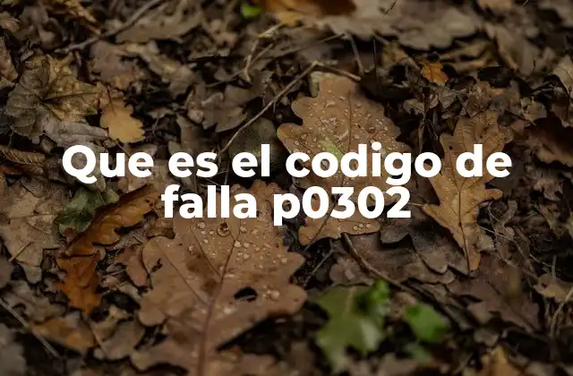 Que es el Codigo de Falla P0302