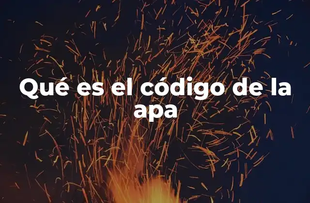 Qué es el Código de la Apa