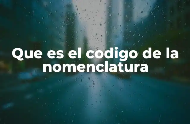 Que es el Codigo de la Nomenclatura