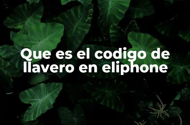 Que es el Codigo de Llavero en Eliphone