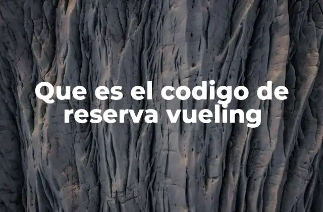 Que es el Codigo de Reserva Vueling