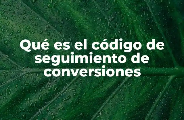 Qué es el Código de Seguimiento de Conversiones