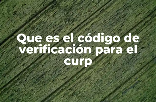 Que es el Código de Verificación para el Curp