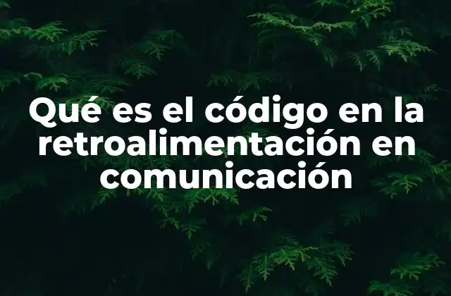 Qué es el Código en la Retroalimentación en Comunicación