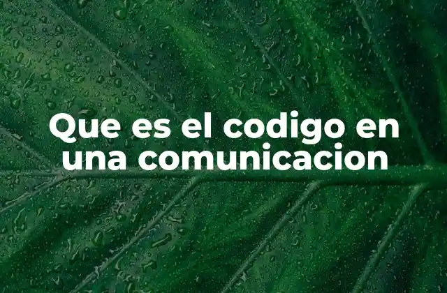 Que es el Codigo en una Comunicacion