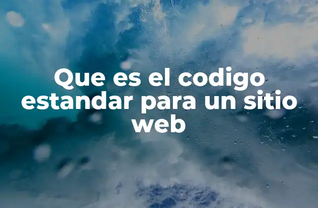 Que es el Codigo Estandar para un Sitio Web