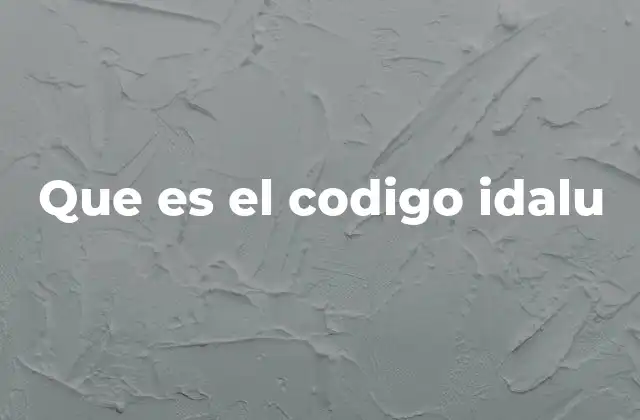 Que es el Codigo Idalu