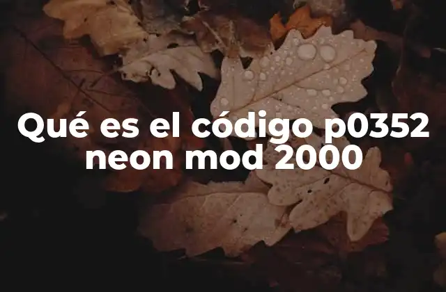 Qué es el Código P0352 Neon Mod 2000