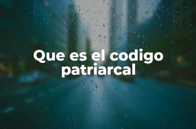 Que es el Codigo Patriarcal