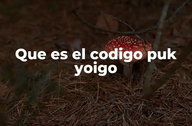 Que es el Codigo Puk Yoigo