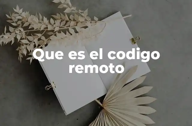 Que es el Codigo Remoto