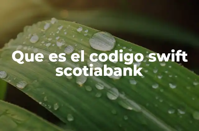 Que es el Codigo Swift Scotiabank