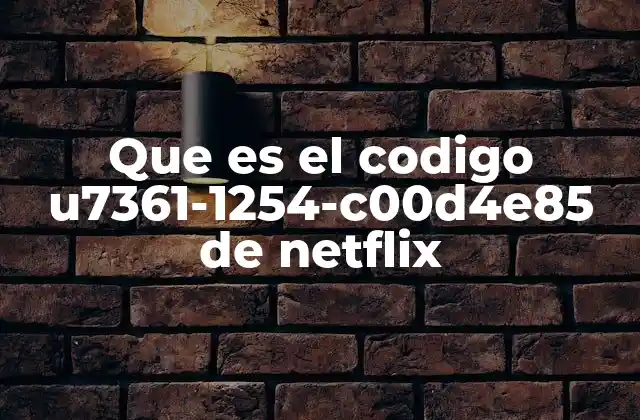 Causas comunes detrás del código U7361-1254-C00D4E85