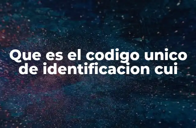 Que es el Codigo Unico de Identificacion Cui