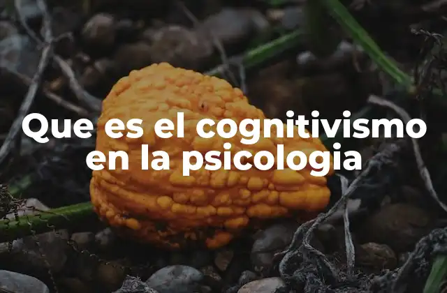 Que es el Cognitivismo en la Psicologia