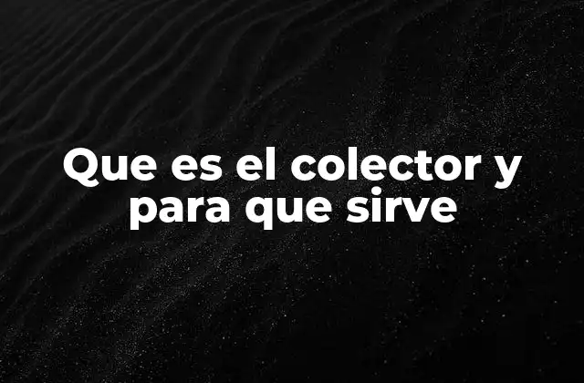 Que es el Colector y para que Sirve