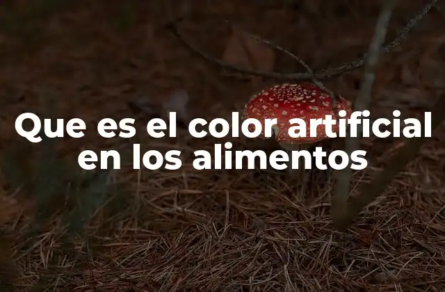 Que es el Color Artificial en los Alimentos