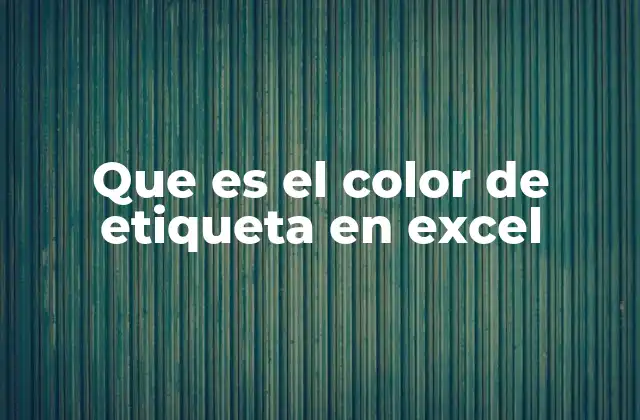 Que es el Color de Etiqueta en Excel