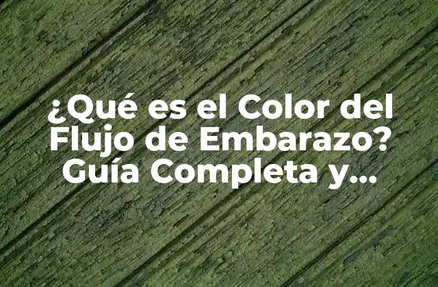 ¿qué es el Color Del Flujo de Embarazo? Guía Completa y Detallada
