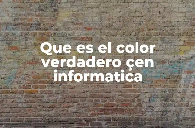Que es el Color Verdadero Çen Informatica