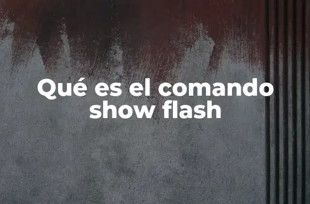 Qué es el Comando Show Flash