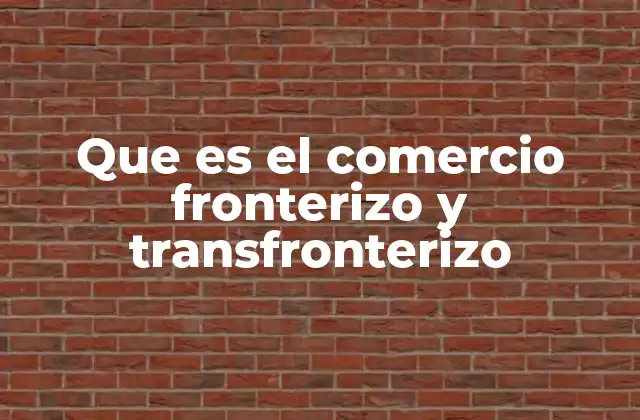 Que es el Comercio Fronterizo y Transfronterizo