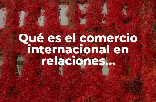 Qué es el Comercio Internacional en Relaciones Internacionales