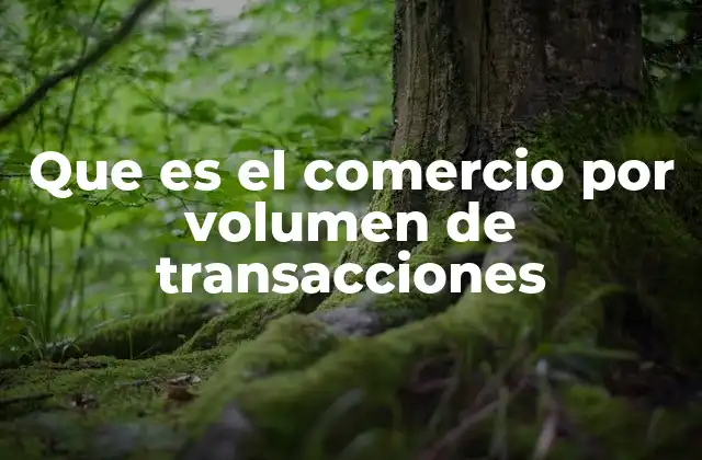 Que es el Comercio por Volumen de Transacciones