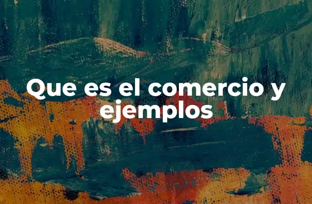 Que es el Comercio y Ejemplos