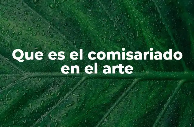 Que es el Comisariado en el Arte