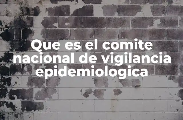 Que es el Comite Nacional de Vigilancia Epidemiologica