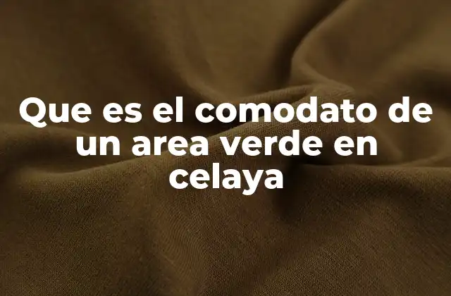 Que es el Comodato de un Area Verde en Celaya
