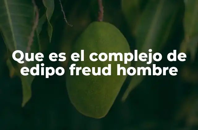 Que es el Complejo de Edipo Freud Hombre