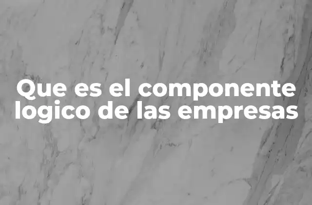 Que es el Componente Logico de las Empresas