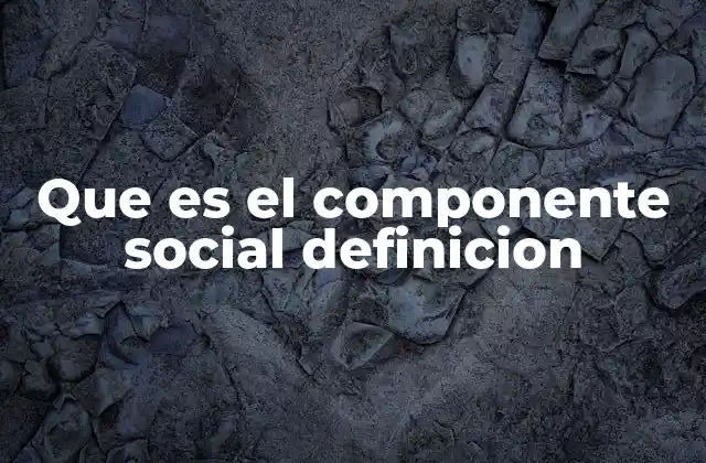 Que es el Componente Social Definicion 2 La importancia del entorno social en el desarrollo humano