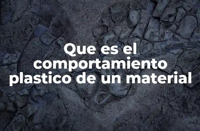 Que es el Comportamiento Plastico de un Material
