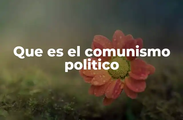 Que es el Comunismo Politico