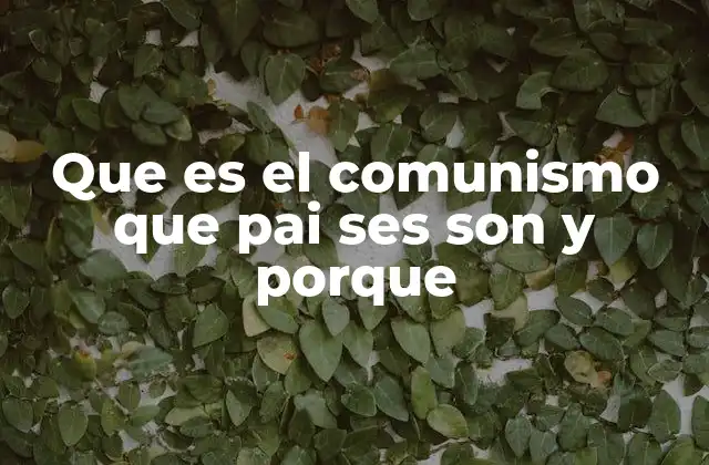 Que es el Comunismo que Pai Ses Son y Porque
